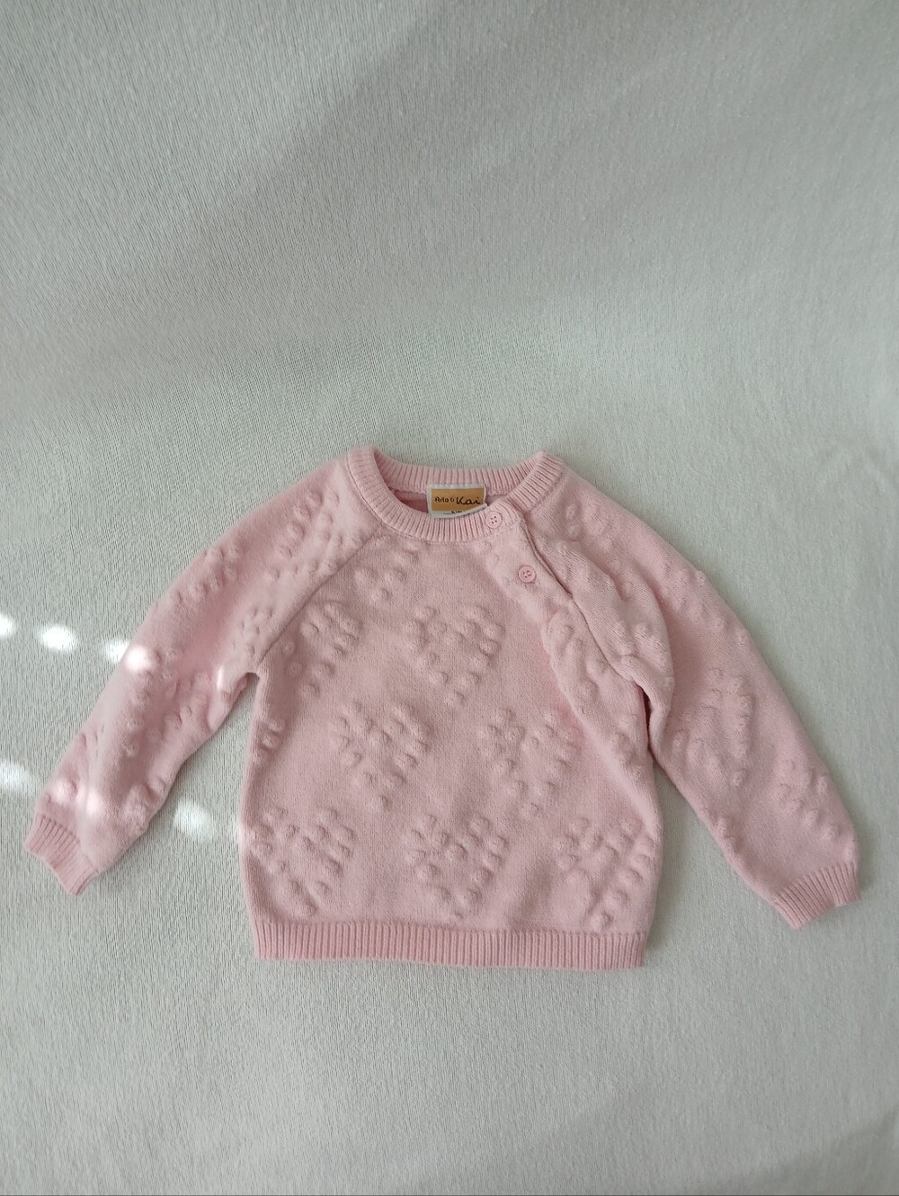 Arlo & Kai Baby Girl 6-9M Pink Knit Baby Sweater + Pants Set - Picture 3 of 10